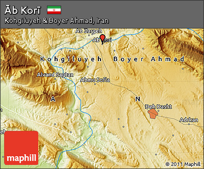 Physical Map of Āb Korī