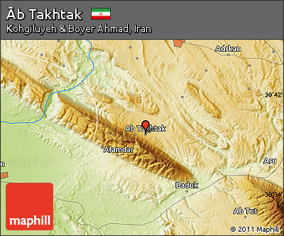 Physical Map of Āb Takhtak