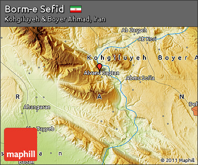 Physical Map of Borm-e Sefīd