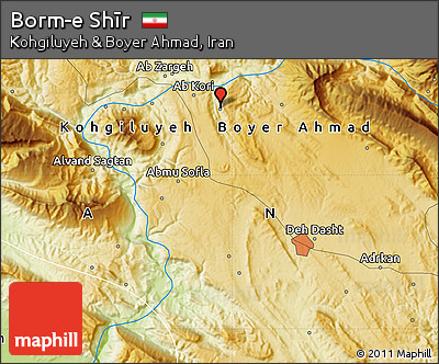 Physical Map of Borm-e Shīr
