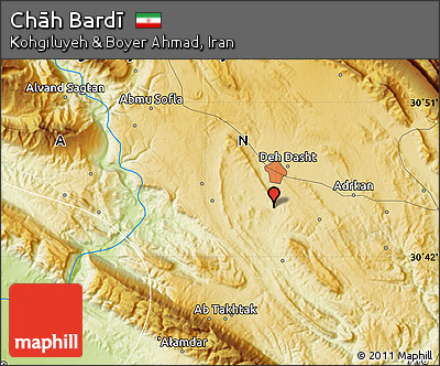 Physical Map of Chāh Bardī