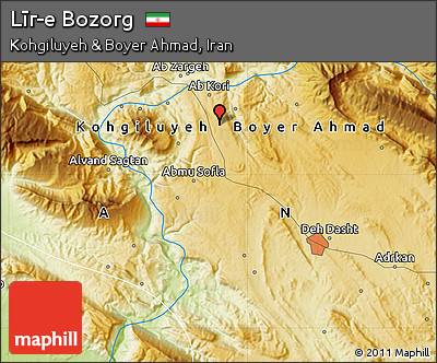 Physical Map of Līr-e Bozorg
