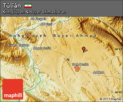 Physical Map of Tūlīān