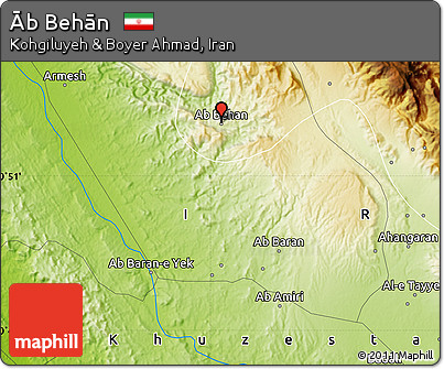 Physical Map of Āb Behān