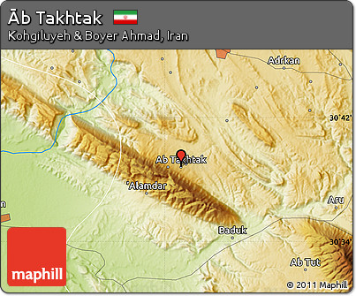 Physical Map of Āb Takhtak