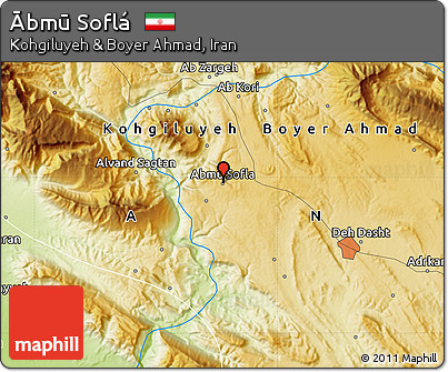 Physical Map of Ābmū Soflá