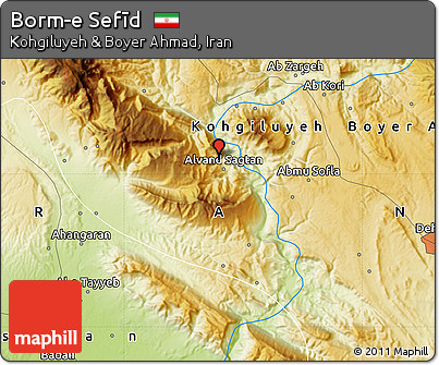 Physical Map of Borm-e Sefīd