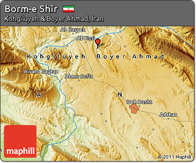 Physical Map of Borm-e Shīr
