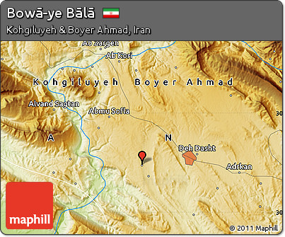 Physical Map of Bowā-ye Bālā