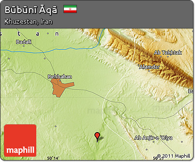 Physical Map of Būbūnī Āqā
