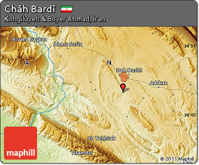 Physical Map of Chāh Bardī