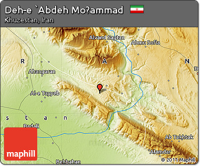 Physical Map of Deh-e `Abdeh Moḩammad