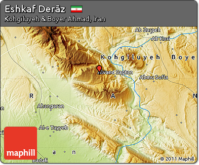 Physical Map of Eshkaf Derāz