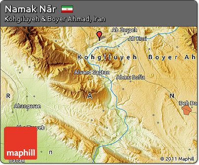 Physical Map of Namak Nār