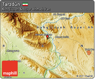 Physical Map of Tarzdūn