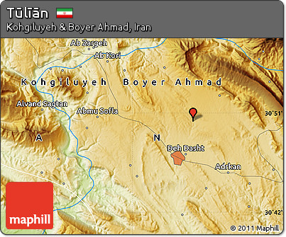 Physical Map of Tūlīān