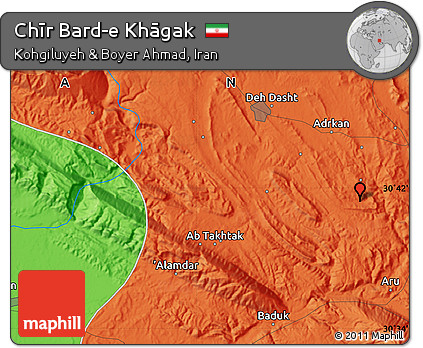 Political Map of Chīr Bard-e Khāgak