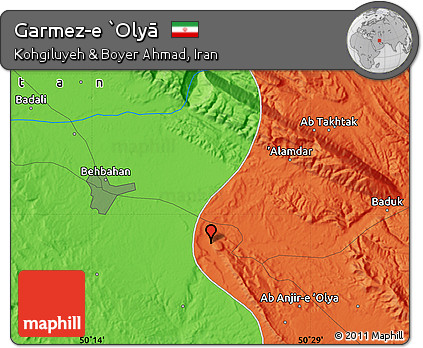 Political Map of Garmez-e `Olyā