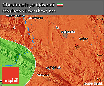 Political Map of Cheshmeh-ye Qāsemī