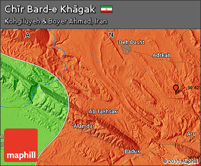 Political Map of Chīr Bard-e Khāgak