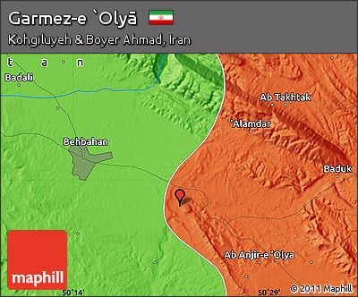 Political Map of Garmez-e `Olyā