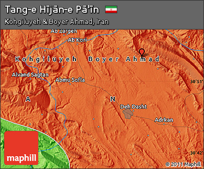 Political Map of Tang-e Hījān-e Pā'īn