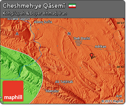 Political Map of Cheshmeh-ye Qāsemī
