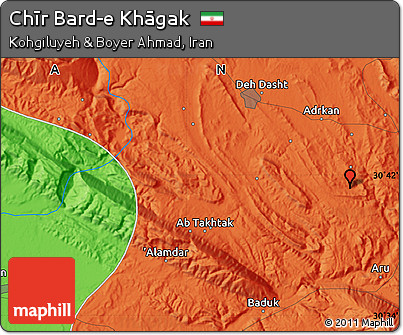 Political Map of Chīr Bard-e Khāgak