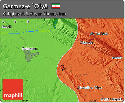 Political Map of Garmez-e `Olyā