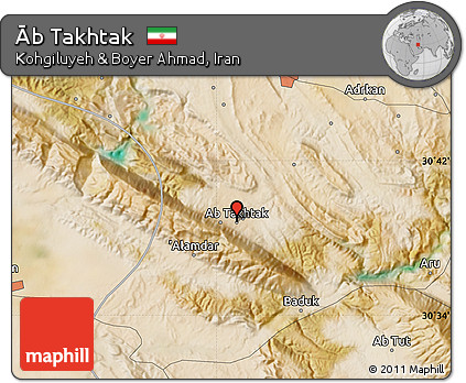 Satellite Map of Āb Takhtak