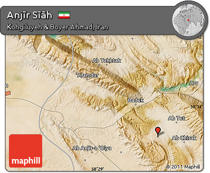 Satellite Map of Anjīr Sīāh