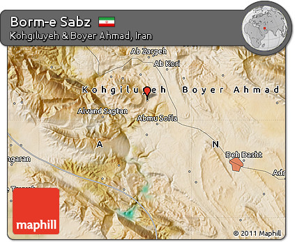 Satellite Map of Borm-e Sabz