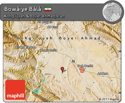 Satellite Map of Bowā-ye Bālā