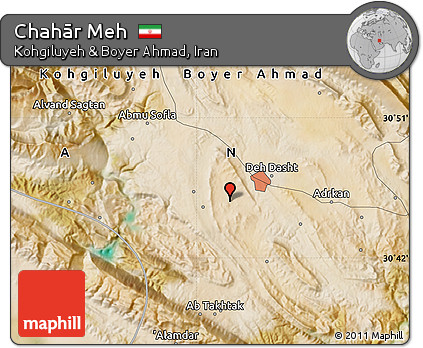 Satellite Map of Chahār Meh