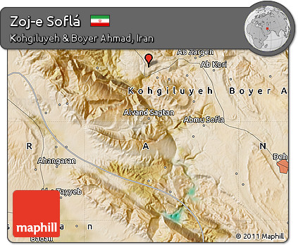 Satellite Map of Zoj-e Soflá
