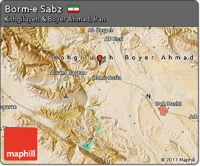 Satellite Map of Borm-e Sabz