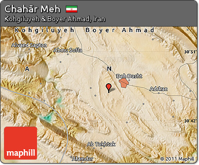 Satellite Map of Chahār Meh