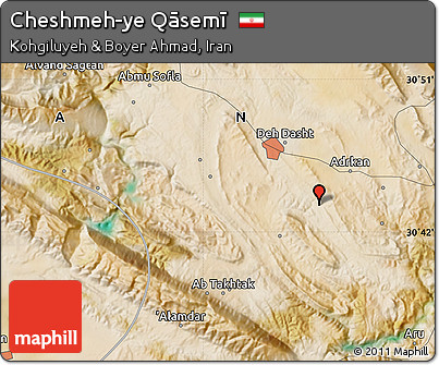 Satellite Map of Cheshmeh-ye Qāsemī