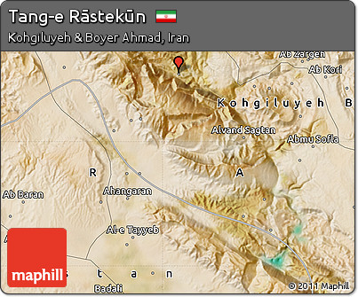 Satellite Map of Tang-e Rāstekūn