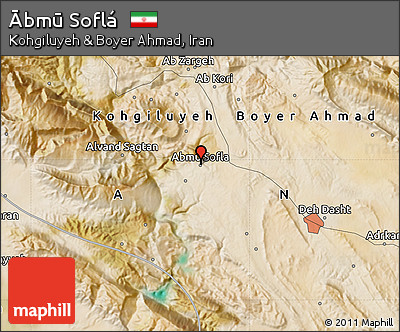 Satellite Map of Ābmū Soflá