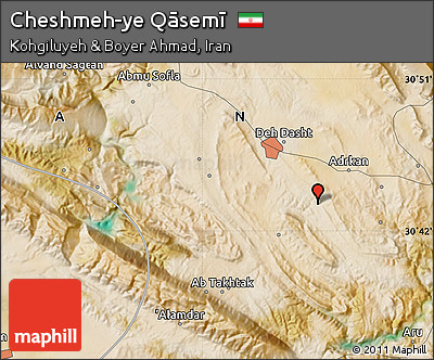 Satellite Map of Cheshmeh-ye Qāsemī