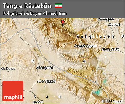 Satellite Map of Tang-e Rāstekūn