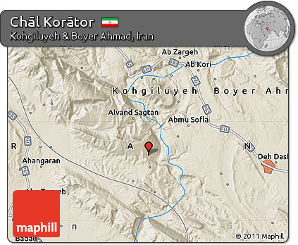 Shaded Relief Map of Chāl Korātor