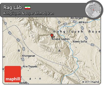 Shaded Relief Map of Rag Lāb