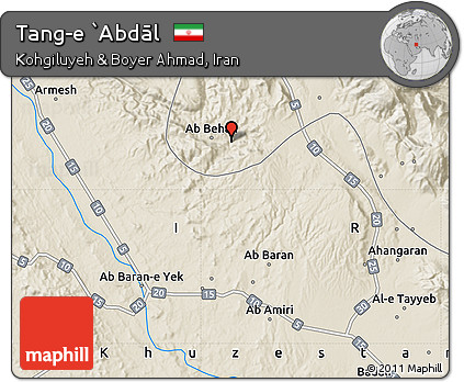 Shaded Relief Map of Tang-e `Abdāl