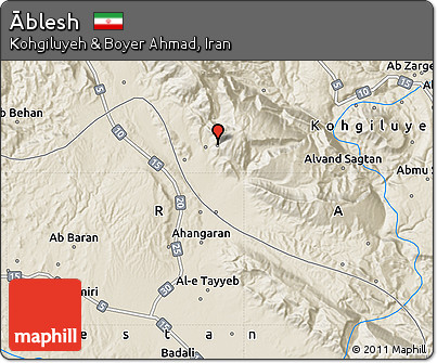 Shaded Relief Map of Āblesh