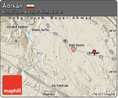 Shaded Relief Map of Ādrkān