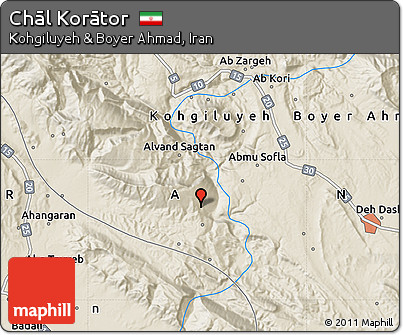 Shaded Relief Map of Chāl Korātor
