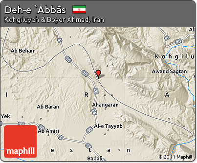 Shaded Relief Map of Deh-e `Abbās