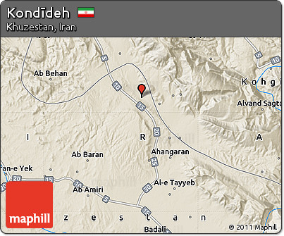 Shaded Relief Map of Kondīdeh
